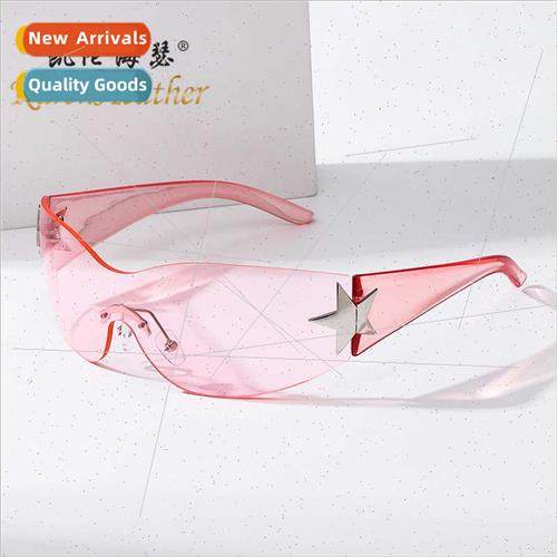 New one-piece rimless pentagram Y2K sunglasses 81032 Millenn