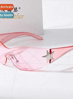New one-piece rimless pentagram Y2K sunglasses 81032 Millenn