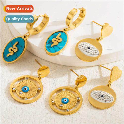 Europe new exquise light luxury niche tanium steel earrings
