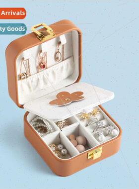 earrings jewelry organizer pu leather ring box simple portab