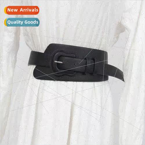 Europe irregular waist seal female wide pin buckle decorativ