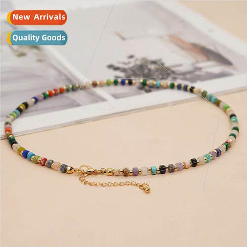 Light Luxury Fashion Raw Cut Colorful Semi-precious Stone Ro
