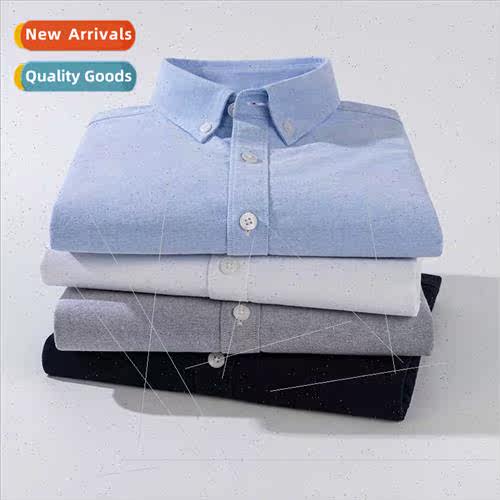 Cotton solid color Oxd spinning casual business shirt men lo