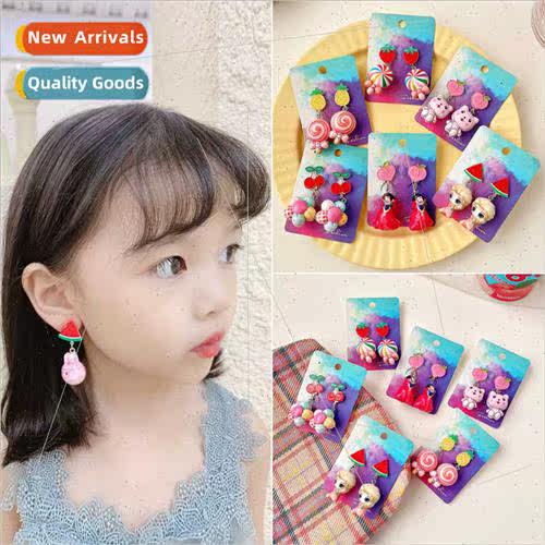 2021 new children earrings cute cartoon ear clips whout ear