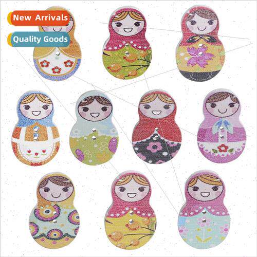 Langtian new jewelry colorful Russian nesting doll pattern w