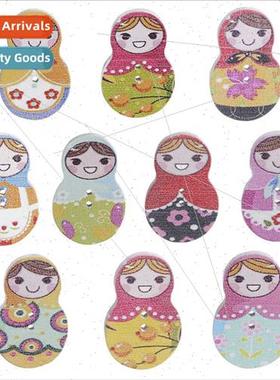 Langtian new jewelry colorful Russian nesting doll pattern w