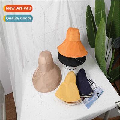 2023 new large brim double-sided fisherman hat female summer