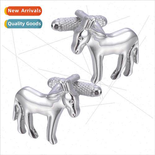 Premium mirror fun metal animal donkey cufflinks men French