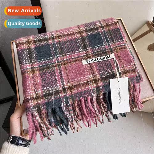2023 retro  plaid fall winter new fashion versatile scarf sc