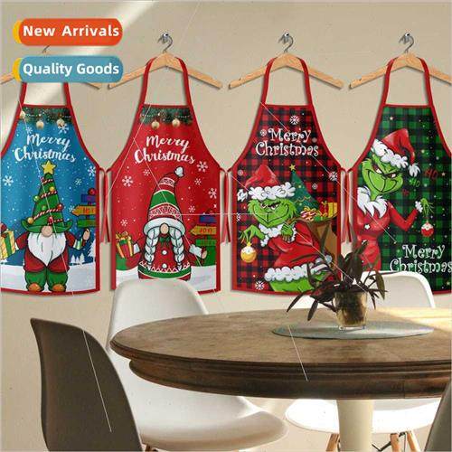 New Christmas apron Grinch Santa Claus model home kchen apro