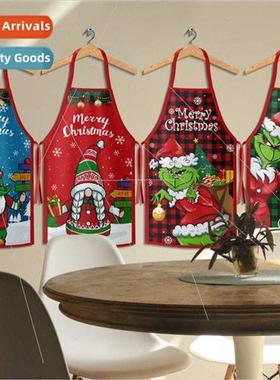 New Christmas apron Grinch Santa Claus model home kchen apro
