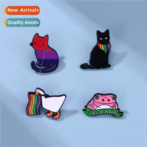 Cartoon cute cute gripping bunting duck wh bib black cat fro