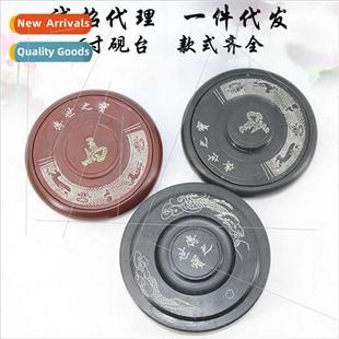 Wenfang horse ancient black red stone ink character inch