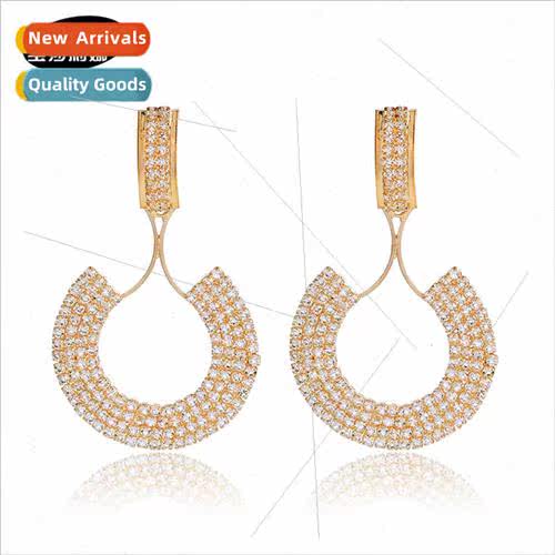 popular full diamond earrings Hundreds light luxury nightclu