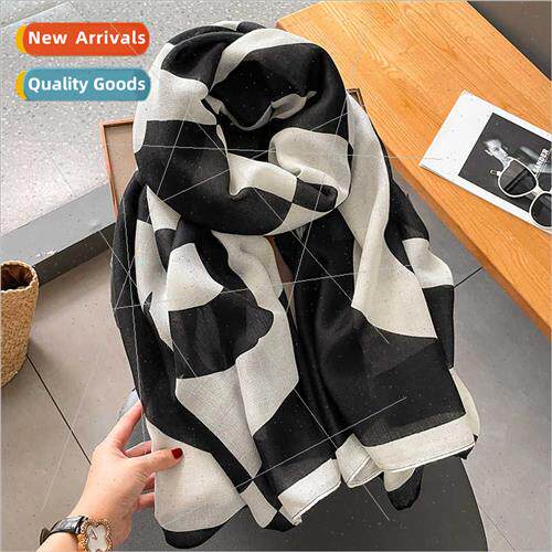 Korean  new fall winter cotton linen scarf female warm cold