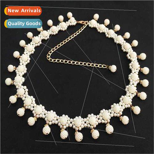 Korean fashion women braided pearl waist chain leisure penda