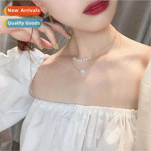 ins ladies thin delicate jewelry necklace stacked metal doub