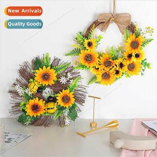 Wreath Door Honey Festival Decoratio Bee Sunflower