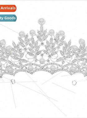 Europe high-grade luxury pearl bridal crown banquet wedding