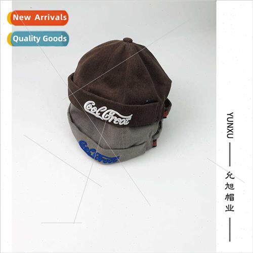 HK yuppie topless melon skin cap male tide letters retro ber