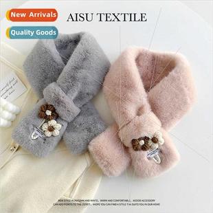 Winter thickened warm faux rabb hair fake collar scarf Korea