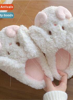 Soft cute cute bunny cotton slippers winter girl heart bedro
