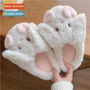 Soft cute cute bunny cotton slippers winter girl heart bedro
