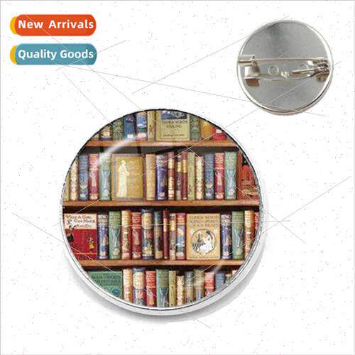Vintage Book Brooch Alloy Time Gemstone Brooch Fine Clothing
