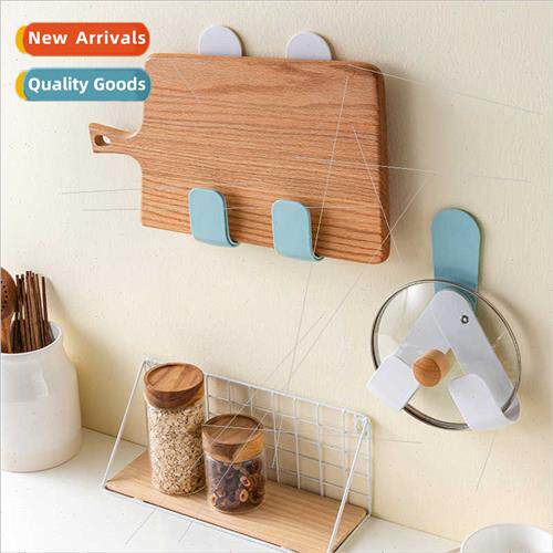 Adjustable swivel pot lid rack wall mounted no-hole kchen la