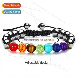 Tiger Eye Hemate Amethyst Stone Braided Bracelet String Tric