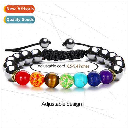 Tiger Eye Hemate Amethyst Stone Braided Bracelet String Tric