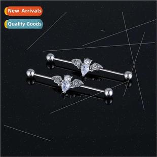 head round ball stainless creative double earrings str steel