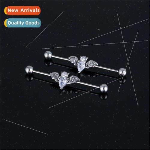 stainless steel double head round ball earrings creative str