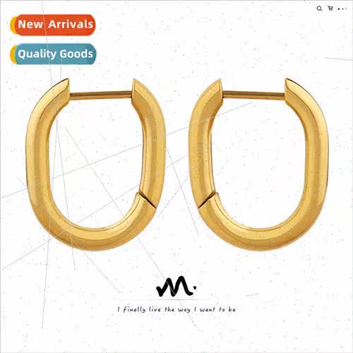 Europe retro sense niche geometric tanium steel gold-plated