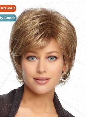 wigs fluffy Europe wigs ladies short hair blonde head set wi