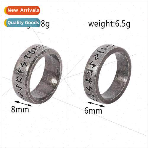 Custom . Made retro fashion tanium steel ring antique silver