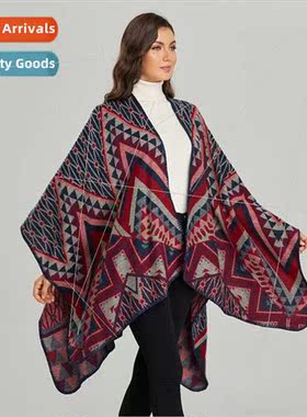 2021 Europe Uned States fashion open large shawl cape retro