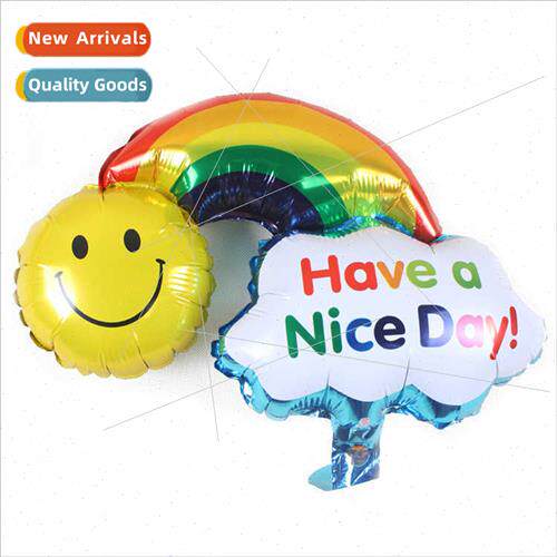 Oversized Cloud Rainbow Smiley Aluminum Film Balloon Wedding