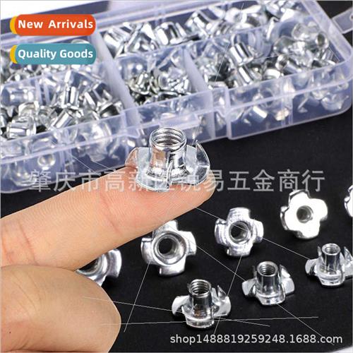 90pcs Zinc Plated Furnure 4-Jaw Nut M3 M4 M5 M6 M8 Zinc