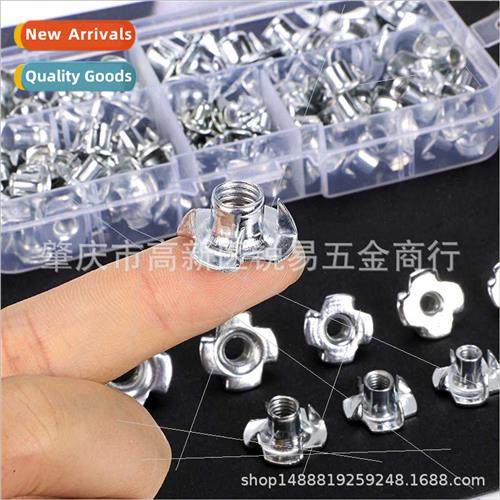 90pcs Zinc Plated Furnure 4-Jaw Nut M3 M4 M5 M6 M8 Zinc