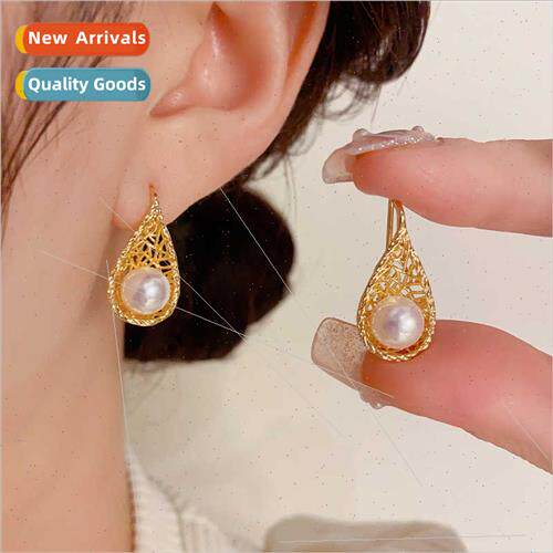 Vintage mple Fashion Metal Braided Mabe Pearl Ear Hooks che