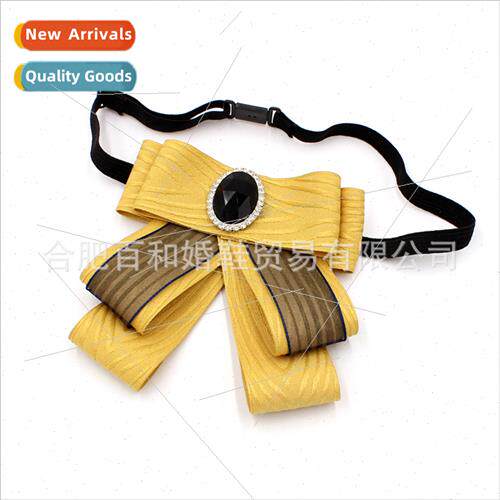 Lapel flowers Women su whe shirt elastic bow tie New Korean