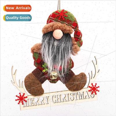 Christmas Tree Decoration Wooden Hanging Door Hanging Fabric