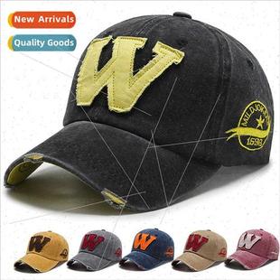 denim baseball Korean women cap men fabric patch duck tongu