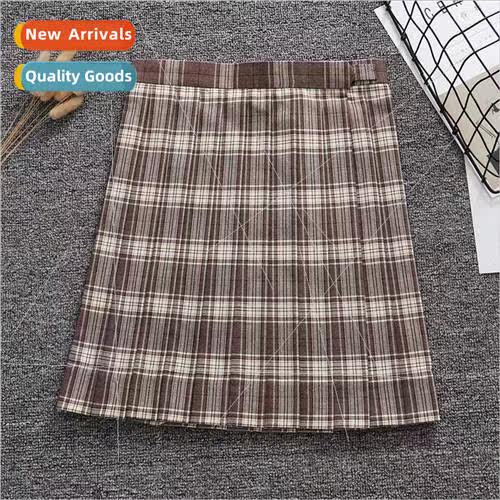 Japan College High Waisted Sub Gray Grid JK Spring Summer Au