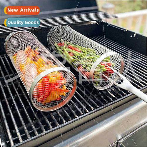BBQ Net Tube BBQ Basket Stainless Steel wh Removable Net Cov