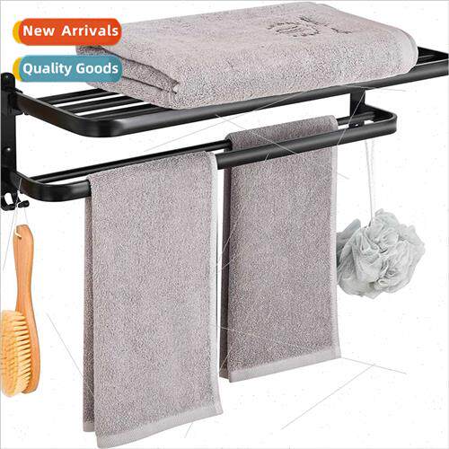 Double towel rack with two towel bars wall mounted bracket适