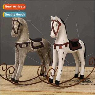 American retro rocking horse ornaments resin crafts living r
