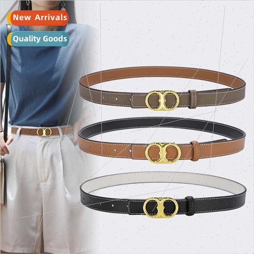 cross grain belt women leather thin belt hundred dress summe