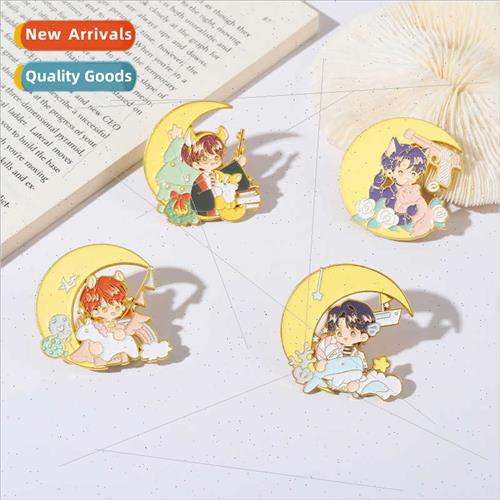 Film   star characters alloy brooch TN Teenage Mob moon boy